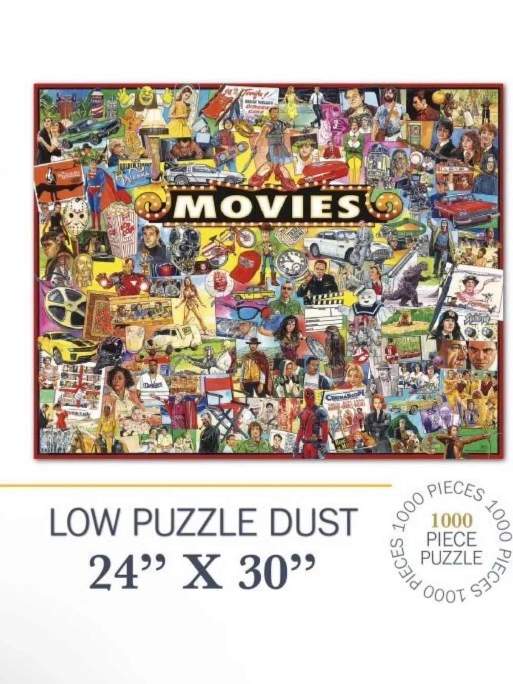 White Mountain Movies Collage Puzzle - Bright Multicolor Art